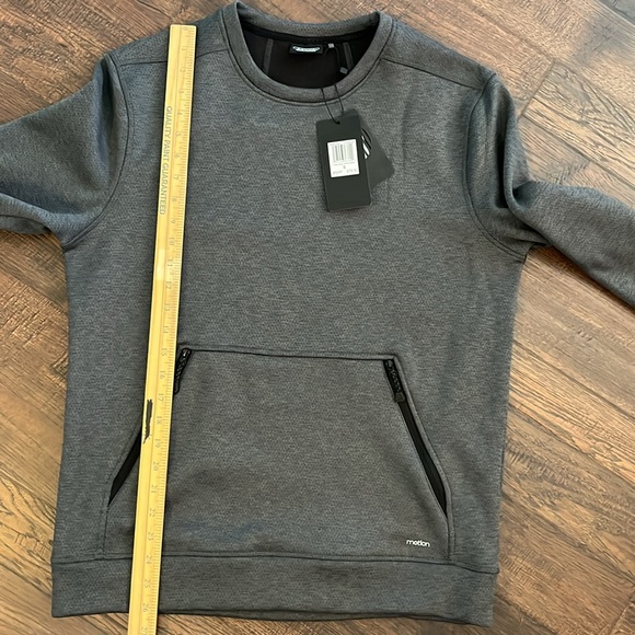 Motion Men's Long Sleeves Crewneck Pullover Fleece Sweatshirt Size S Charcoal - Picture 7 of 12